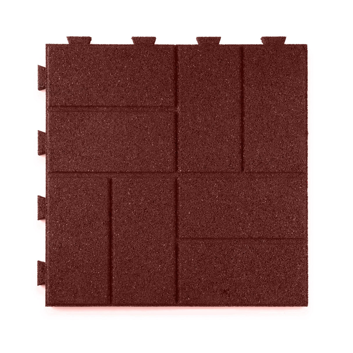Playsafer Brick Rubber Interlocking Tiles | 16 X 16 | Easy Install for Indoor and Outdoor Use (Red, 20 Tiles) Playsafer