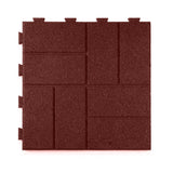Playsafer Brick Rubber Interlocking Tiles | 16 X 16 | Easy Install for Indoor and Outdoor Use (Red, 20 Tiles) Playsafer