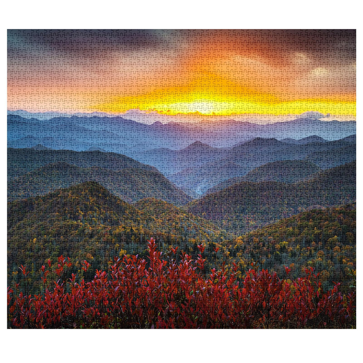 Tucocoo Blue Ridge Parkway Jigsaw Puzzles for Adults 1000 Pieces, Appalachian Mountains Landscape Art Jigsaw Puzzle DIY Craft Puzzles for Home Decoration Gifts, Family Puzzle Perfect for Game Nights Tucocoo