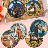 Zythron 8 PCS Diamond Art Coasters Horse Diamond Painting Coasters Kits Horse with Holder Cork Pads DIY for Beginners, Adults, Diamonds Art Crafts Supplies 4x4 in Zythron