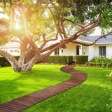 Dragosum 8FT Garden Pathway Wooden Walkway, Outdoor Path Curved Walkway Roll Out Plow and Hearth Wooden Walkway, Decorative Lawn Patio Pavers Dragosum