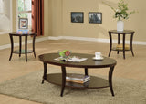 Roundhill Furniture Perth Contemporary Oval Coffee Table with Shelf, Espresso Roundhill Furniture
