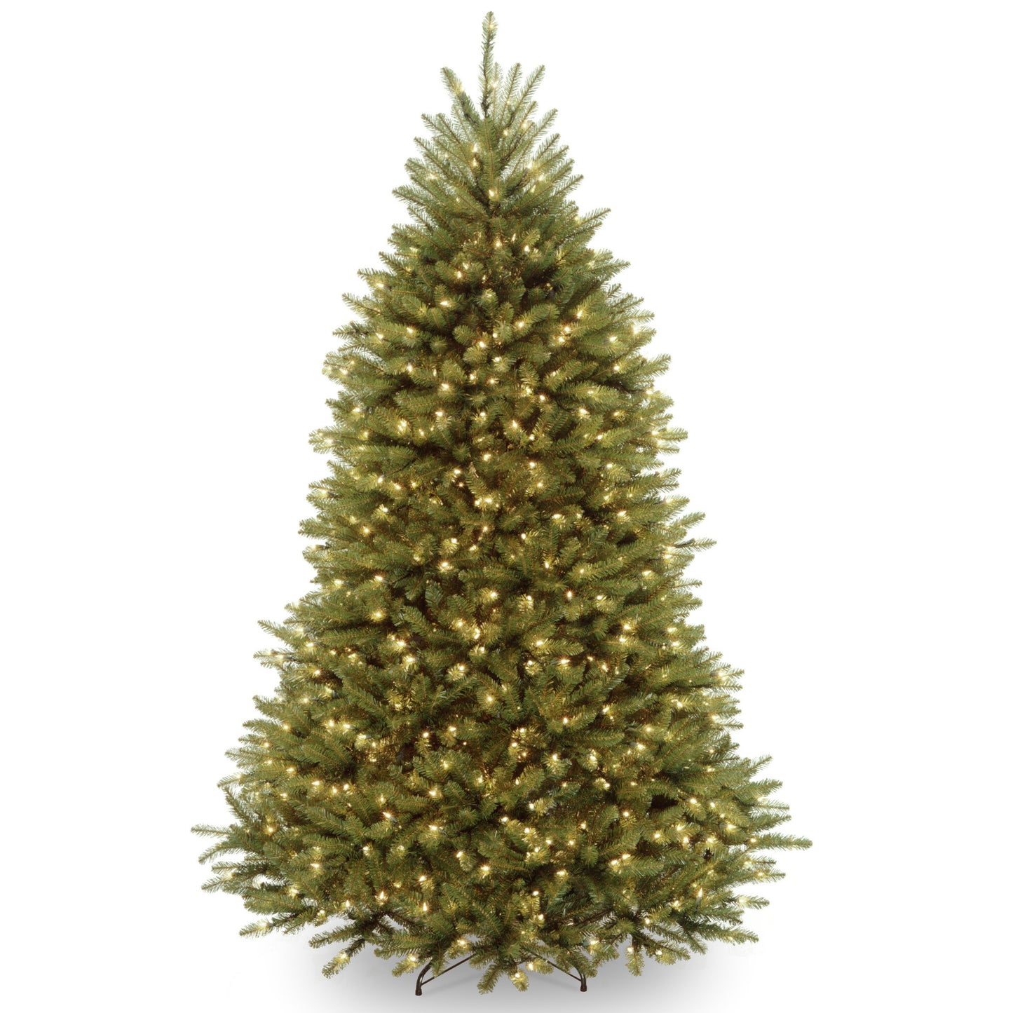 National Tree Company Pre-Lit Artificial Full Christmas Tree, Green, Dunhill Fir, White Lights, Includes Stand, 6.5 Feet