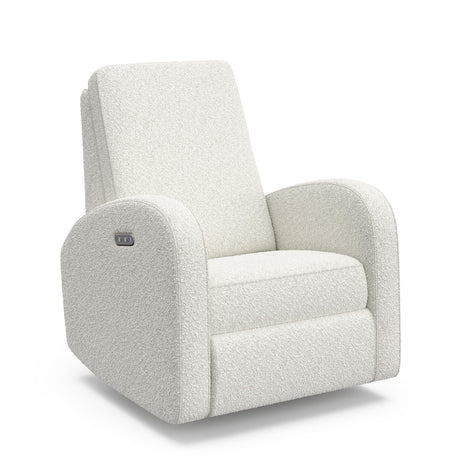 Storkcraft Santa Monica Power Recliner Swivel Glider (Ivory Boucle) – Effortless Electronic Power Recline, USB-A & USB-C Charger STORKCRAFT