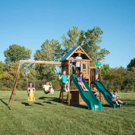 Swing-N-Slide WS 8350 Willows Peak Deluxe Swing Set, Wood Swing-N-Slide