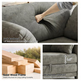 kakuboohi 51" Loveseat Sleeper Sofa Bed, Chenille Convertible Floor Sofa Bed for Small Spaces, Folding Couch Bed with Deep Seat, 2 Pillows & Solid Frame, Pull Out Floor Couch for Living Room, Grey kakuboohi