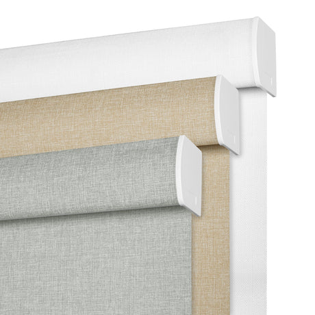 BERISSA Blackout Roller Shades for Windows,Cordless,Linen Fabric,Roller Blinds,Thermal Insulated UV Protection,Window Shades for Home Bedroom Office Door.Grey.Custom Size BERISSA