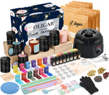 Oligar Complete Candle Making Kit with Wax Melter, Candle Making Supplies, DIY Arts&Crafts Kits Gift for Beginners,Adults,Kids,Including Wax Melter,Rich Scents,Dyes,Candle Tins,SoyWax,Wicks Oligar