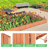 Yaheetech Wood Garden Fence,6pcs Outdoor Wooden Landscape Edging Flexible No Dig Decorative Border for Spring Yard Patio Pathway Courtyard Maintenance,Brown-178in Yaheetech
