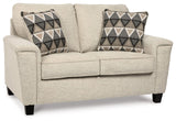 Signature Design by Ashley Abinger Chenille Contemporary Loveseat with 2 Accent Pillows, Beige Signature Design by Ashley