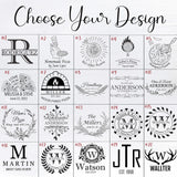 Personalized Bamboo Pizza Board with Handle Customized Wood Serving Cutting Pizza Board with Engraved Custom Name Monogram – Wedding, Anniversary, Housewarming, Birthday, Mom, Dad Gift WoodArtSupply