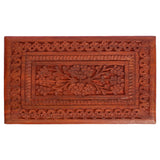 ITOS365 Handmade Wooden Keepsake Storage Case Jewelry Box Jewel Organizer - Floral Hand Carvings with Brass Inlay - Gifts for Women, 8 x 5 Inches ITOS365