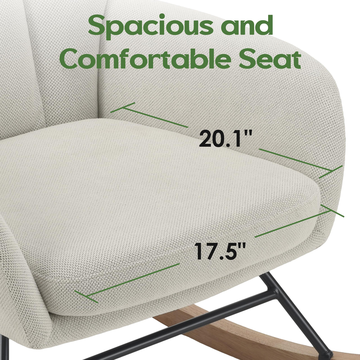 AYEASY Rocking Chair Nursery, Teddy Baby Nursery Rocking Chairs, Modern Nursing Chair for Breastfeeding, Nursery Rocker for Small Spaces Indoor, Accent Glider Chairs for Living Room, Bedroom, Beige AYEASY