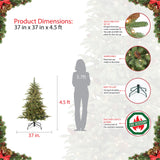 Puleo International 4.5 Foot Pre-Lit Aspen Fir Artificial Christmas Tree with 250 UL Listed Clear Lights, Green Puleo International