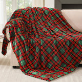 Touchat Fleece Throw Blankets, Buffalo Plaid Throw Blanket for Couch Sofa Bed, Soft Warm Fuzzy Cozy Plush Checkered Blanket, Lightweight Farmhouse Decor (Red and Green Plaid, 50“ x60”) Touchat