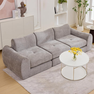 MAXMAXX 102" Cloud Sofa, 4-in-1 Folding Sofa Bed, Floor-Standing Boneless Couch, Futon Sofa Bed for Living Room, Bedroom and Entertainment Room(Gray)