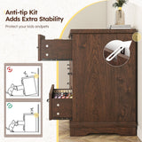 EnHomee 9 Drawers Dresser, 63" W Farmhouse Dressers for Bedroom Dressers with 9 Drawers, Solid Wood Dresser TV Stand with Large Metal Handle, Modern Wood Drawer Organizer for Closet (Rsutic Brown) EnHomee