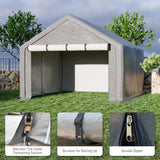 WTRAVEL 10x10 ft Outdoor Storage Shelter with Zipper Door, Portable Garages Shelters, Waterproof and UV Resistant Carport Shed for Bicycle, Motorcycle ATV, Lawn Mowers (10x10 FT) WTRAVEL
