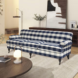 Jennifer Taylor Home Alana Lawson Three-Cushion Tightback Sofa, Blue Lattice Woven Jennifer Taylor Home