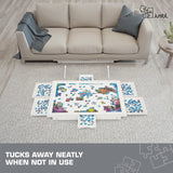 Jumbl 1000-Piece Puzzle Table w/Cover | 23” x 31” Jigsaw Puzzle Board w/Legs 6 Removable Storage & Sorting Drawers | Smooth Plateau Fiberboard Work Surface & Reinforced Hardwood | for Games & Puzzles Jumbl