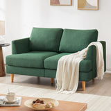 BFD Small Loveseat Sofa Couch, 56" Mid Century Modern Love Seat Couches for Living Room, Extra Deep 2-Seat Small Sofa Furniture for Small Spaces Apartment, Dorm, Office, Green BFD