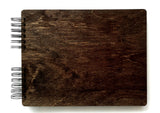 Personalize It Wooden Rustic Book 11" x 8.5" : Made in USA (All Black Cardstock Inside Pages, Front Cover Burnt Cocoa Wood) DIY Scrapbook Album Guestbook Photo Guest Book Sketch Pad Personalize It