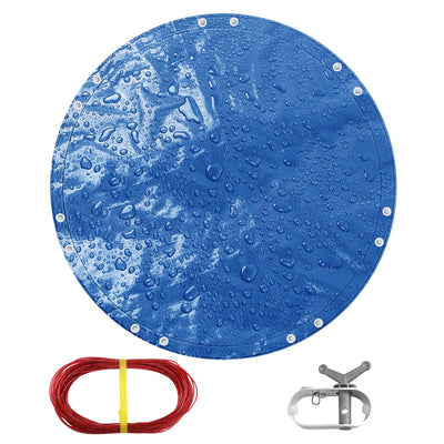 TARPAL 20ft Round tarp Waterproof 8mil Poly Tarps Pool Cover Multifunctional Tarpaulin Pool Covers for Above Ground Pools Dust and UV Resistance .（Blue/Black）