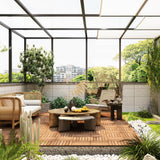 PrimeZone 54 PCS Solid Acacia Wood Interlocking Patio Deck Tiles - 12" x 12" Indoor Outdoor Waterproof Flooring Tiles for Balcony, Backyard, Garden & Poolside, All Weather Use, Natural Wood PrimeZone