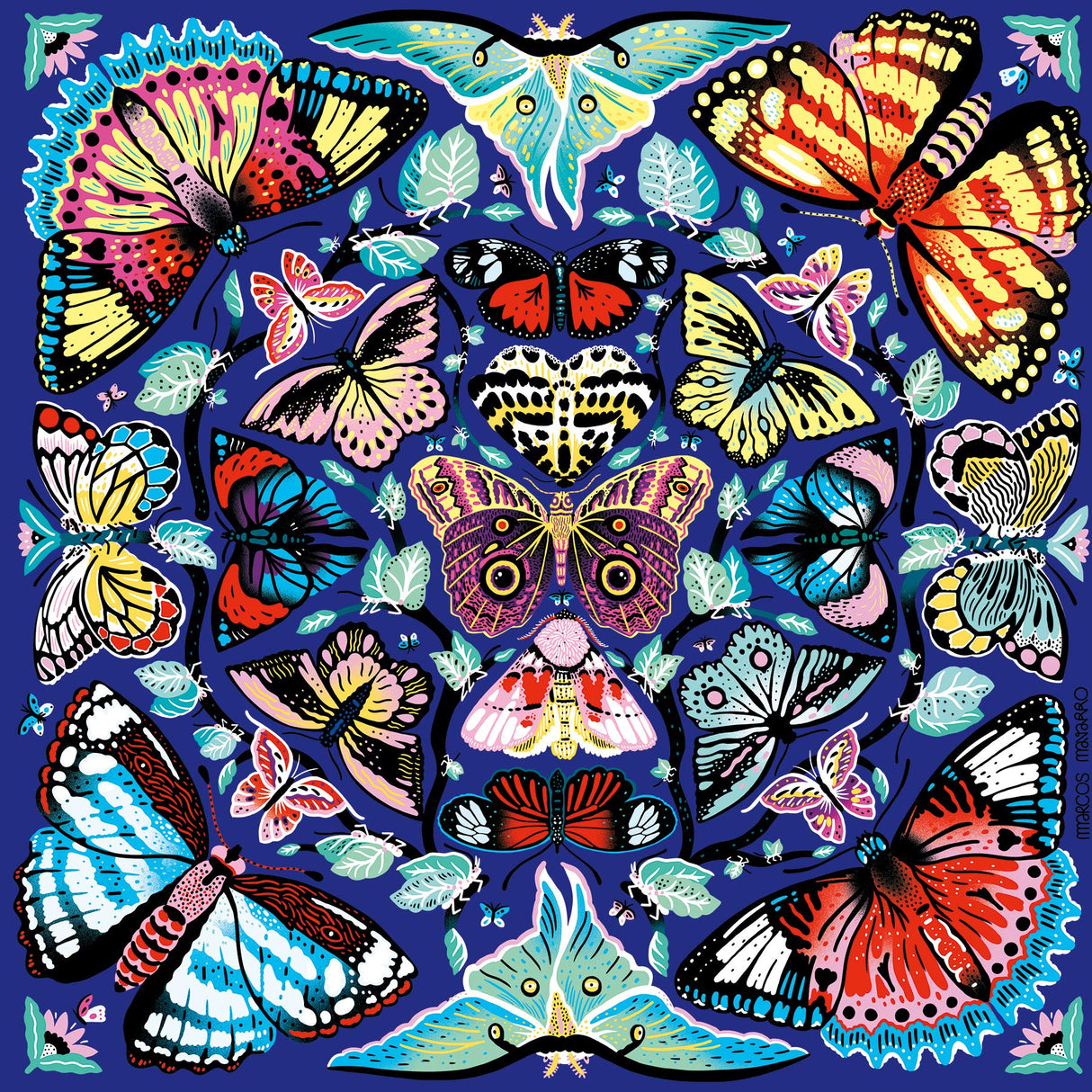 Mudpuppy Kaleido-Butterflies Jigsaw Puzzle, 500 Pieces, 20” x 20” – Ages 8+ – Colorfully Arranged in a Kaleidoscope View Pattern – Fun and Challenging Family Puzzle – Fun Indoor Activity Abrams