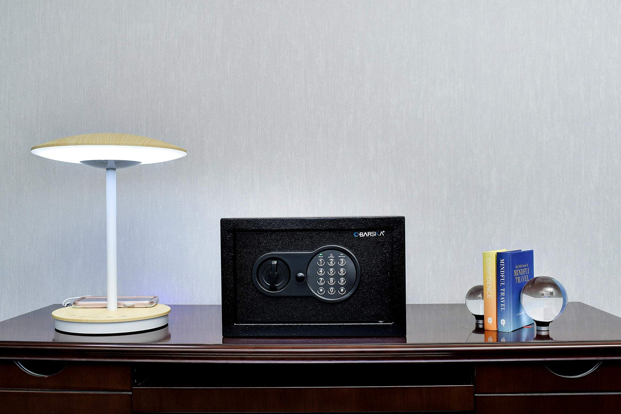 Barska Digital Keypad Home & Office Steel Security Safe Lock Box with Deadbolts - 0.36 Cu Ft Compact BARSKA