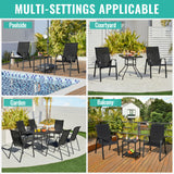 Yaheetech Set of 2 Patio Dining Chairs, Outdoor Stackable Patio Chairs with Backrest/Armrests, All Weather Chairs for Garden/Lawn/Porch/Backyard Pool, Black Yaheetech
