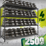 DurayLoly 68.1"W Storage Shelves 2500LBS Wire Shelving Unit, Garage Shelving Heavy Duty, Adjustable Metal Shelves for Garage, Pantry, Kitchen, Basement, Warehouse, Business 68.1"W x 20.9"D x 70.9"H DurayLoly