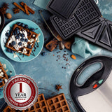 OVENTE 3 in 1 Electric Sandwich Maker, Panini Press Grill and Waffle Iron Set with Removable Non-Stick Plates, Perfect for Cooking Grilled Cheese, Tuna Melts, Burgers, Steaks and Snacks, Black GPI302B OVENTE