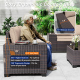 ASJMR Outdoor Patio Furniture Set, 12 Pieces Outdoor Sectional Furniture High Backrest Patio Sofa, All-Weather PE Rattan Patio Conversation Set with Coffee Table & Cushions(Brown). ASJMR