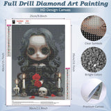 DOMROM Gothic Diamond Painting Kits for Adults, 5D Diamond Art Kits for Beginners, DIY Dark Round Full Diamond Gemstone Art Rhinestone Painting for Wall Decoration 12x16inch DOMROM
