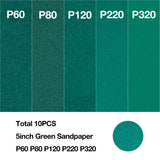 5 inch Air Random Orbital Sander for Auto Body Work, Pneumatic Palm Sander with 10 Polishing Sponge & Wool Pads, 10 Sandpapers (5 Inch Kit) UPWOOD