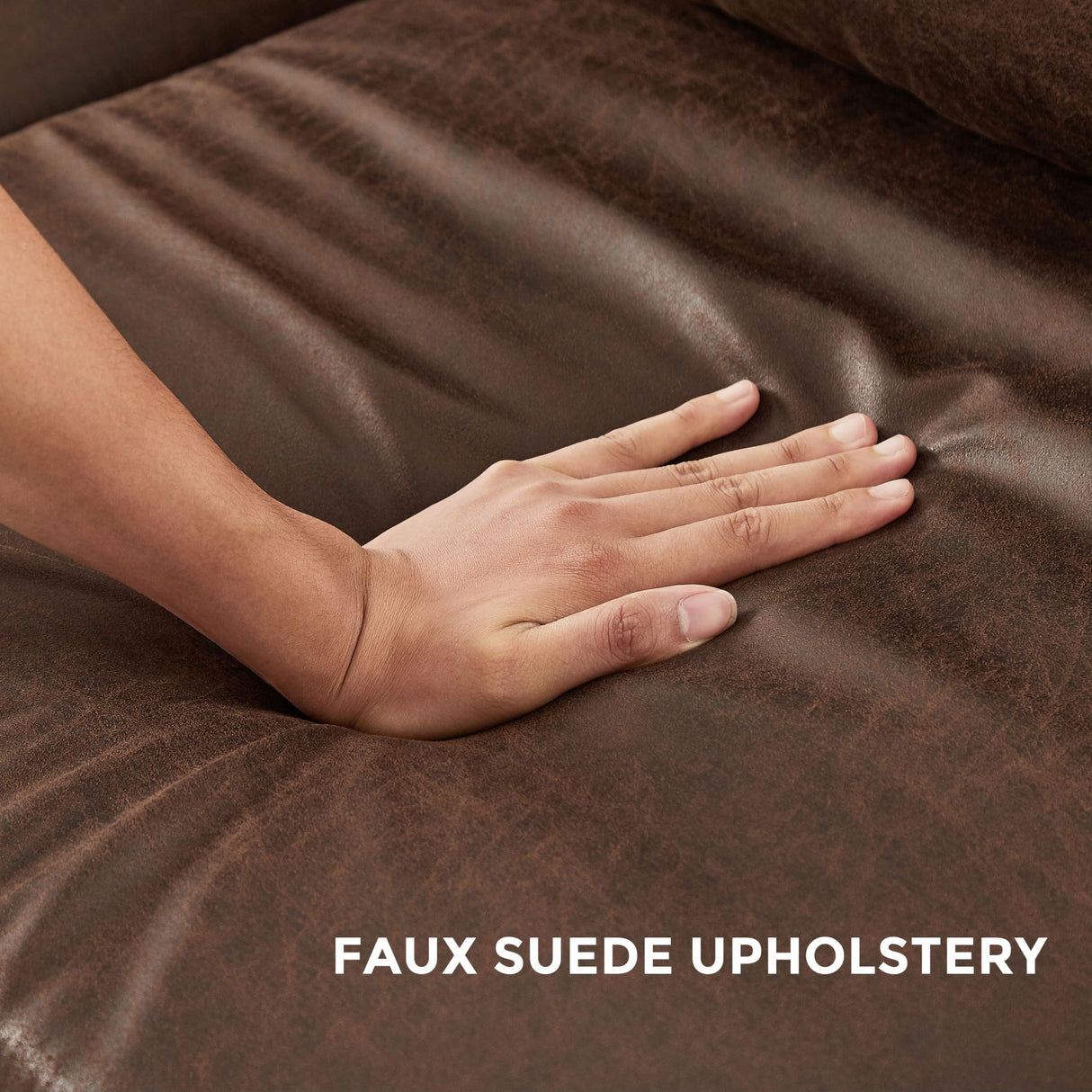 VANOMi 100" Sectional Couch for Living Room, Modern Faux Leather Modular Sectional Sofa 3-Seater Convertible Sofa with Chaise for Apartment, Right/Left-L-Shaped, Dark Brown VANOMi