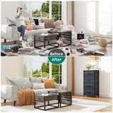 DWVO Dresser TV Stand, Fabric Dresser with 5 Drawers, Dresser for Bedroom, Wide Dresser, Storage Tower, Chest of Drawers for Closet DWVO