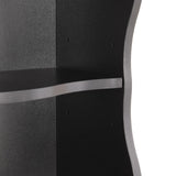 70.87'' Tall Bookshelf, 8 Tiers Bookshelves and Bookcases, Floor Standing Display Shelving with Wavy Border Design, Home Decor Furniture Adjustable Narrow Bookcase for Home Office, Black AOPNOMU