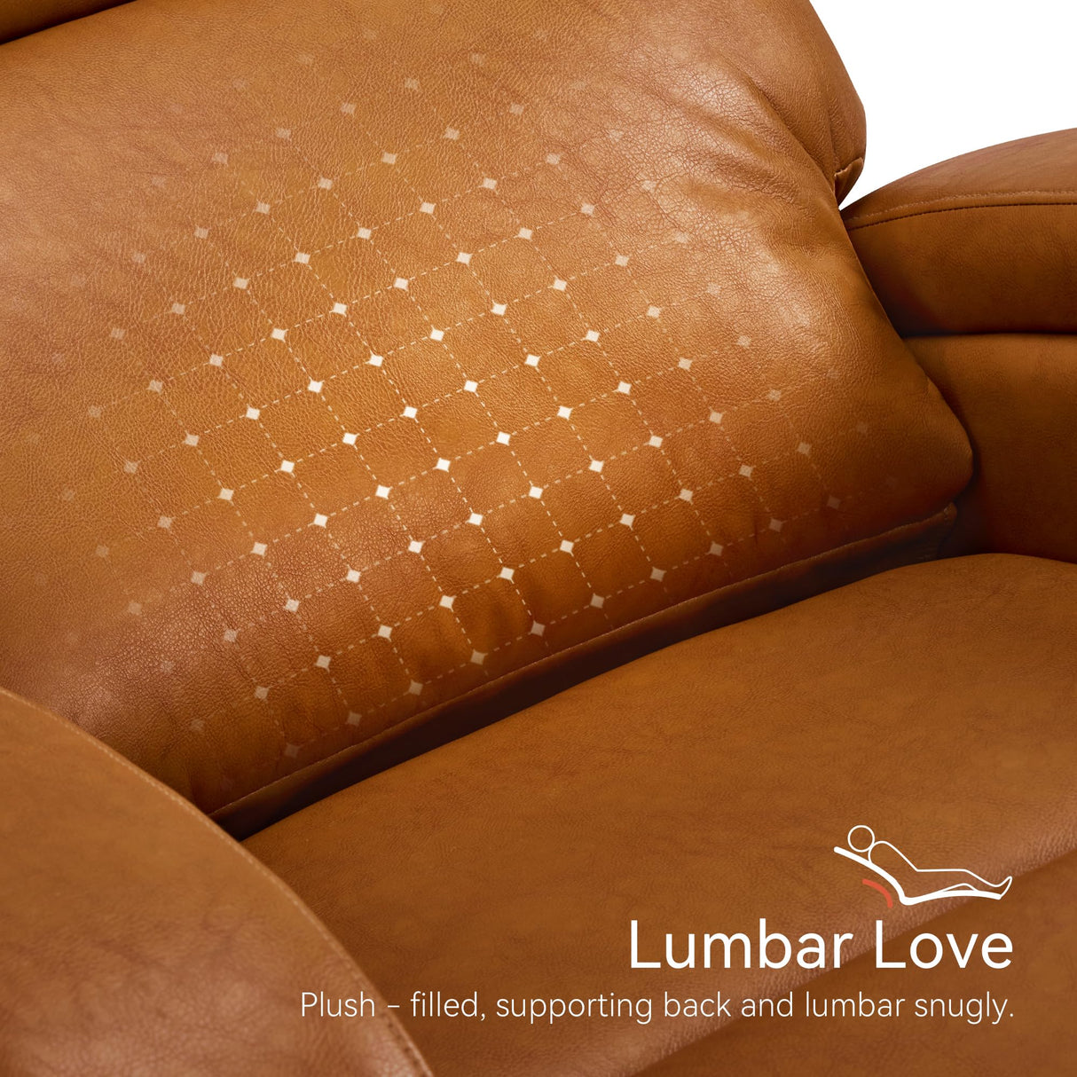 MCombo Zero Wall Recliner Chair, Power Wall Hugger Recliner with USB & Type-C Dual Charge Ports, for Small Space, Living Room, RV PR644 (Cognac Brown) MCombo