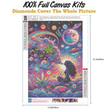wmpikd Hippie Hippy Girl Diamond Art Painting Kits for Adults 5d DIY Trippy Cool Girl Gem Art Kit for Beginners Round Full Drill Paint with Diamonds Crafts Home Wall Decor Gifts 12x16 Inch wmpikd