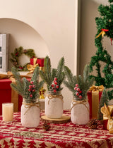 KIVIVO Christmas Centerpieces for Tables, Table Decor with Mason Jar, Flowers Picks, Farmhouse Wood Tray, 23 Pcs Christmas Winter Table Decorations Centerpieces, Xmas Holiday, Kitchen, Dining Decor KIVIVO