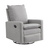 Oxford Baby Uptown Upholstered Swivel Glider and Recliner Nursery Chair, Gray Oxford Baby