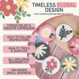 Punch Needle Kit – 6 Floral Design Punch Needle Embroidery Kit w/Monk Cloth, Embroidery Hoop, Yarn & More - Essential Punch Needle Supplies for Crafters - Ideal Punch Art for Beginners Emri Lane