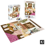 500 Piece Puzzle for Adults Hygge Collection Cozy Fireplace by Olivia Gibbs Blueboard Puzzle Jigsaw + Bonus Candle KI Puzzles from Playview KI Puzzles