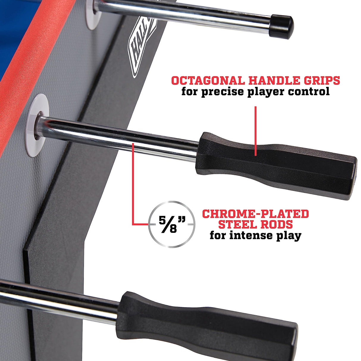 Hall of Games 56” Arcade Foosball Gaming Table Competition Size, Durable and Stylish with Tabletop Sports Soccer Balls, Perfect for Family Game Rooms Hall of Games