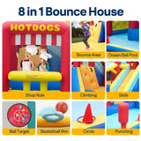 VIVOHOME 9 in 1 Bounce House for Kids, Market Theme Inflatable Bouncy Castle with Slide, 13x11 FT Inflated Bouncer for Outdoor with Blower, Basketball, Climb, Jump Area, Ball, Water Pool, Hoop VIVOHOME