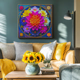 Bgraamiens Puzzle- Colorful Mandala Puzzle for Adults 1000 Pieces,Beautiful Floral in Water Drops Jigsaw Puzzle,Art Puzzle for Mandala Lovers Bgraamiens