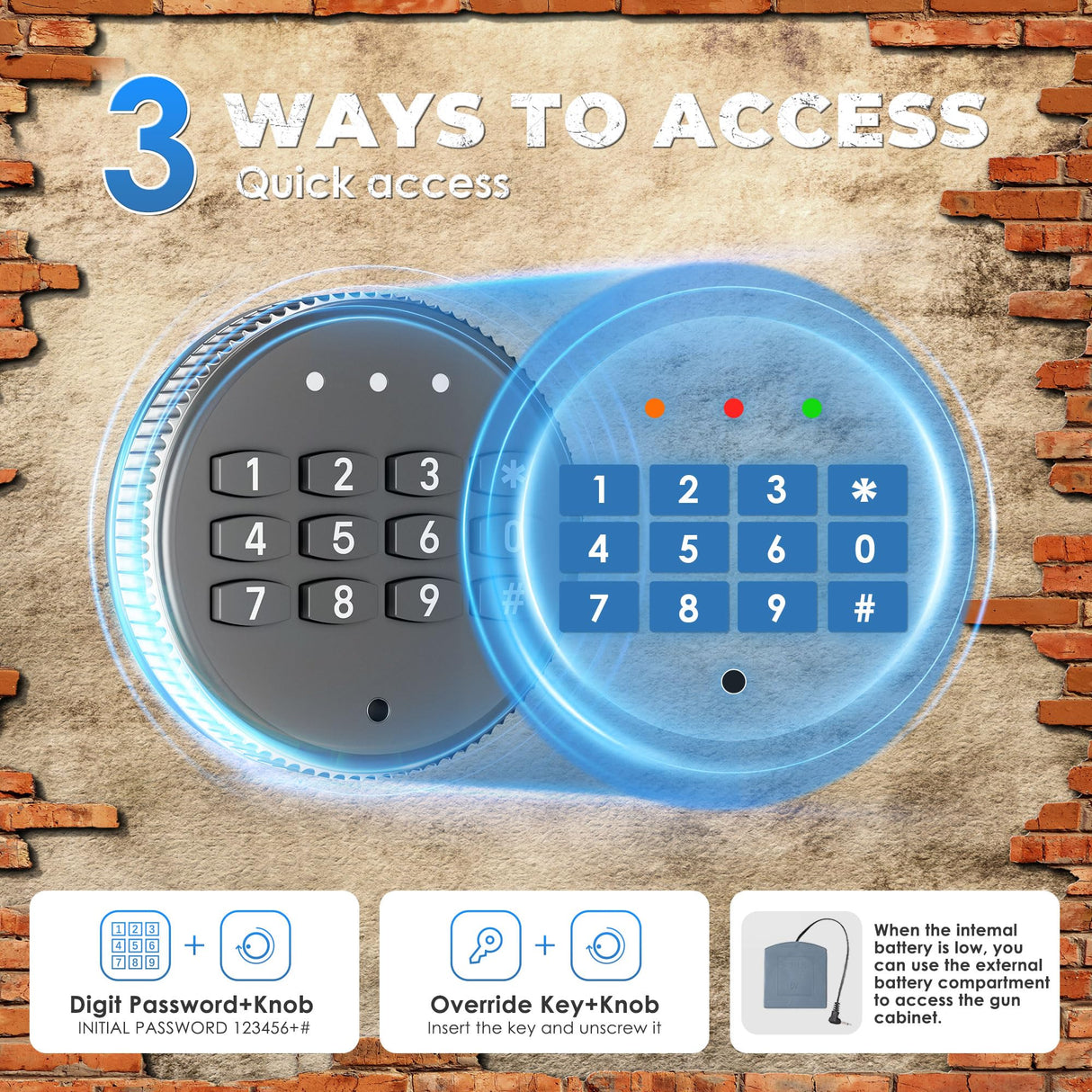INTERGREAT 12-15 Gun Safe, Long Gun Safe for Rifle and Pistols, Large Gun Cabinet Safe with Removable Gun Racks, Digital Gun Cabinet with Multifunction Lock, 4 Pistol Pockets INTERGREAT