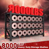 8000LBS Heavy Duty Garage Shelving Units,68" Wide & Deep Storage Shelves,Metal Garage Shelves,Large Storage Rack,Steel Shelf,Industrial Shelving for Shop,Warehouse,Basement,68" W x 24" D x 63.5" H SISESOL